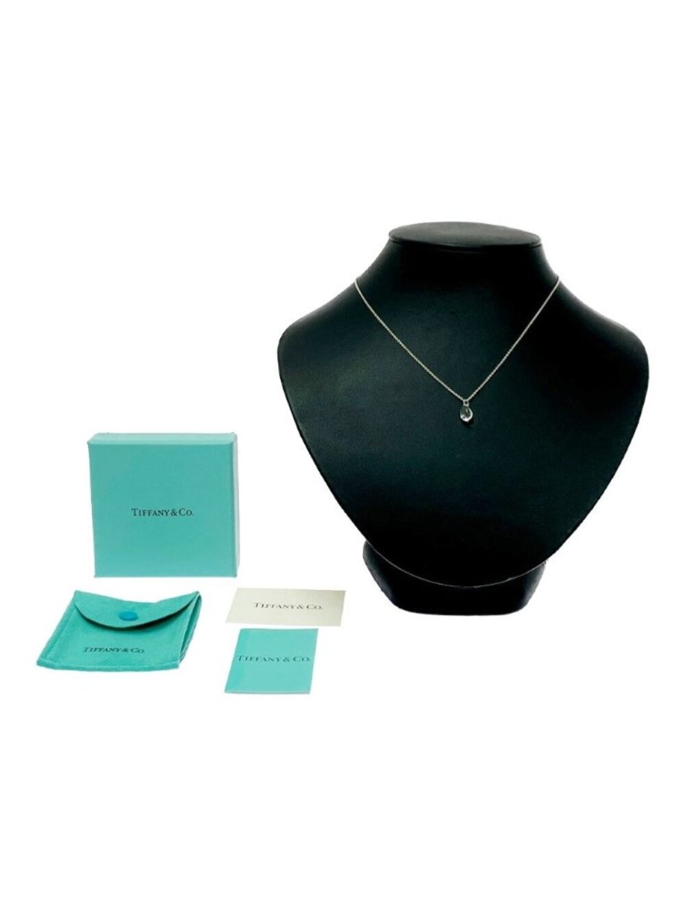 Tiffany & Co Silver Crystal Teardrop Necklace